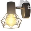 Set-2-Applique-con-Rete-in-Stile-Industriale-Nero-Lampadina-LED