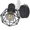 Set-2-Applique-con-Rete-in-Stile-Industriale-Nero-Lampadina-LED