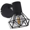 Set-2-Applique-con-Rete-in-Stile-Industriale-Nero-Lampadina-LED