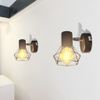 Set-2-Applique-con-Rete-in-Stile-Industriale-Nero-Lampadina-LED
