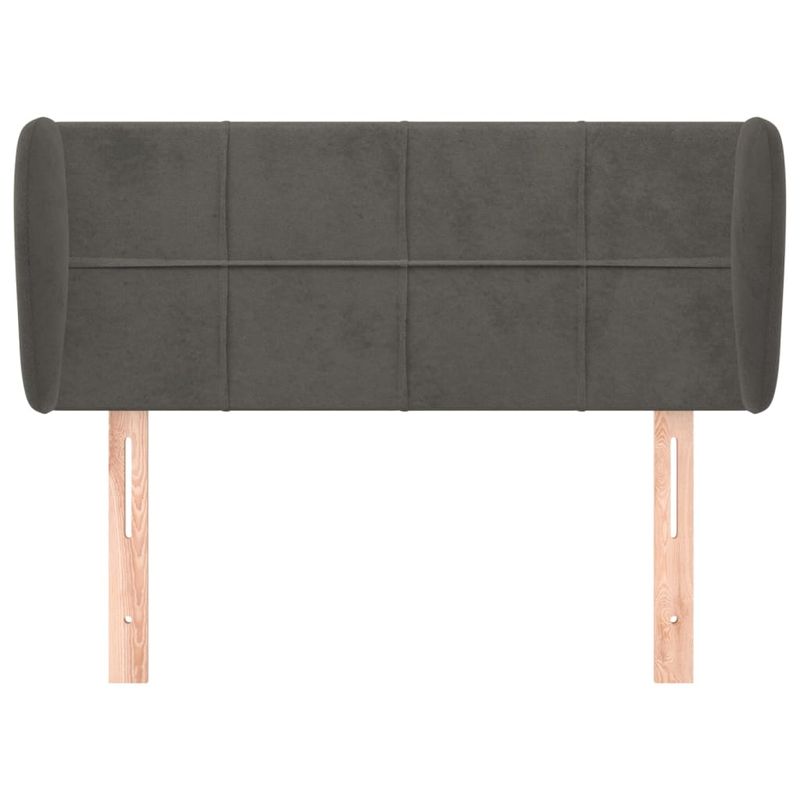 Testiera-ad-Orecchio-Grigio-Scuro-203x23x78-88-cm-in-Velluto