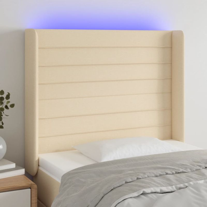Testiera-a-LED-Crema-163x16x78-88-cm-in-Tessuto