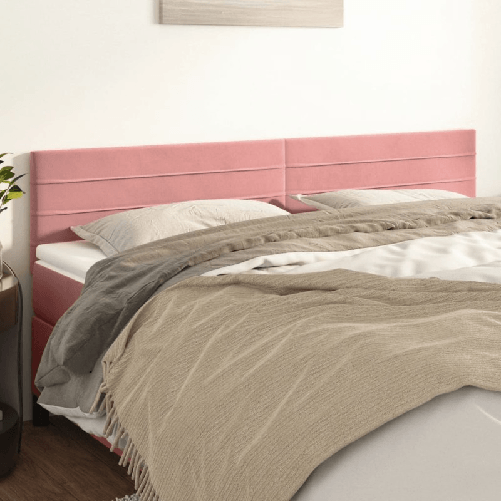 Testiera-2-pz-Rosa-90x5x78-88-cm-in-Velluto