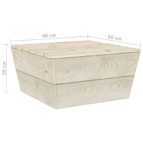 vidaXL-Tavolo-da-Giardino-60x60x30-cm-in-Legno-di-Abete-Impregnato