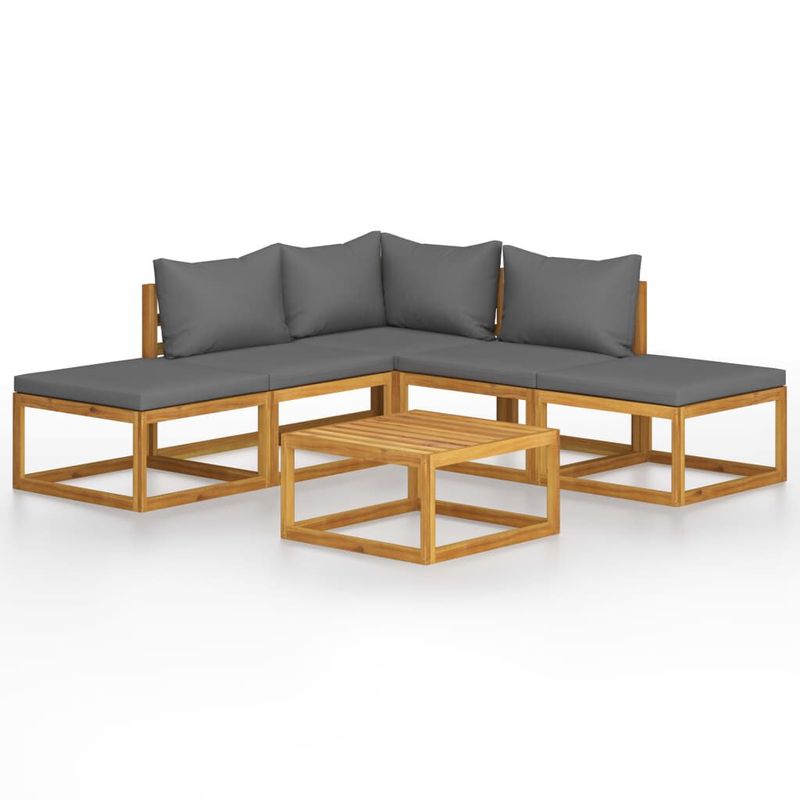vidaXL-Set-Divani-Giardino-6-pz-con-Cuscini-Legno-Massello-di-Acacia-