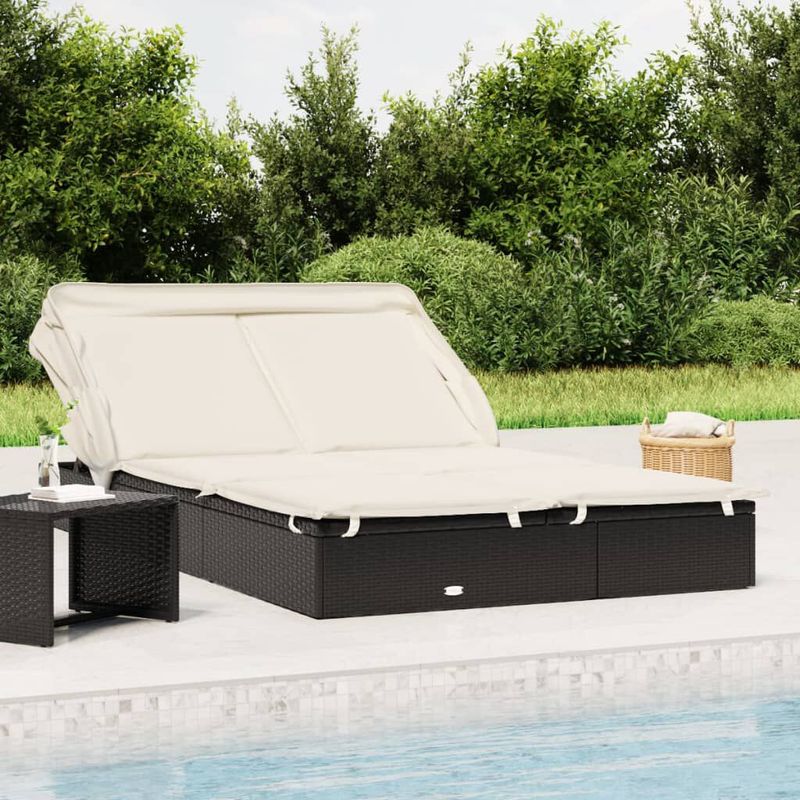vidaXL-Lettino-Doppio-Tetto-Pieghevole-Nero-213x118x97cm-in-Polyrattan