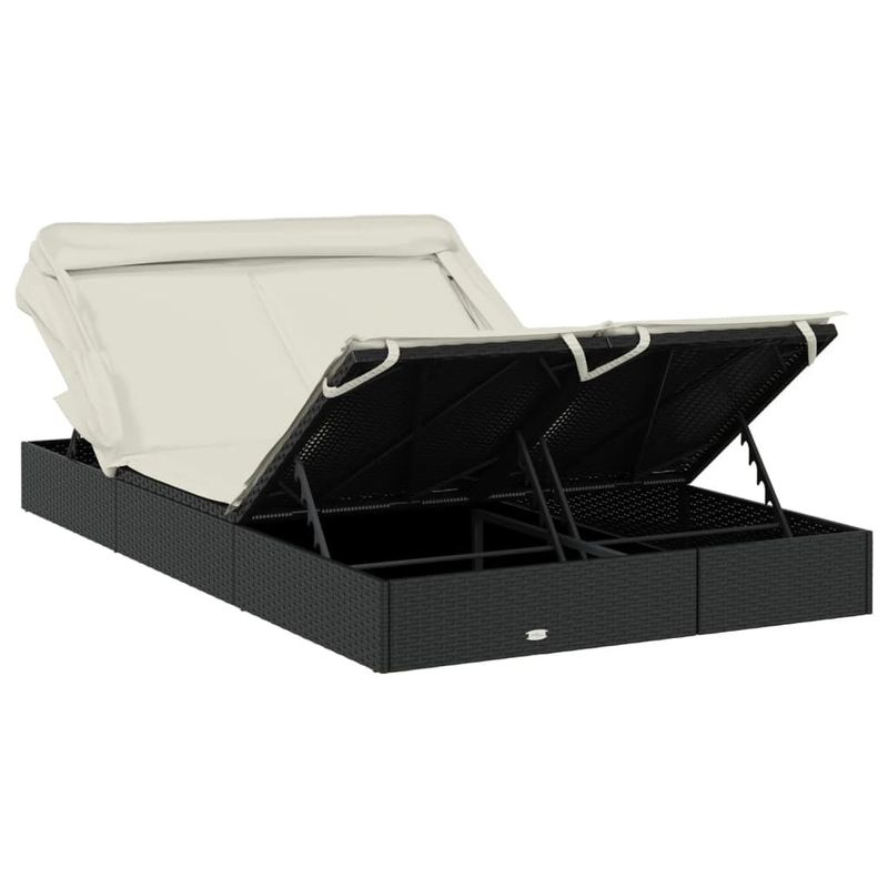 vidaXL-Lettino-Doppio-Tetto-Pieghevole-Nero-213x118x97cm-in-Polyrattan