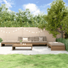vidaXL-Set-Divani-da-Giardino-5-pz-con-Cuscini-in-Legno-Massello-Miele