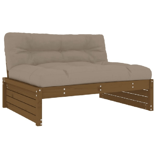 vidaXL-Set-Divani-da-Giardino-5-pz-con-Cuscini-in-Legno-Massello-Miele