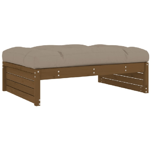 vidaXL-Set-Divani-da-Giardino-5-pz-con-Cuscini-in-Legno-Massello-Miele