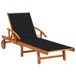 VidaXL 3061609 sedia da esterno Salone Seduta imbottita Legno di acacia Nero