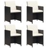 vidaXL-Sedie-da-Giardino-4-pz-in-Polyrattan-Nero