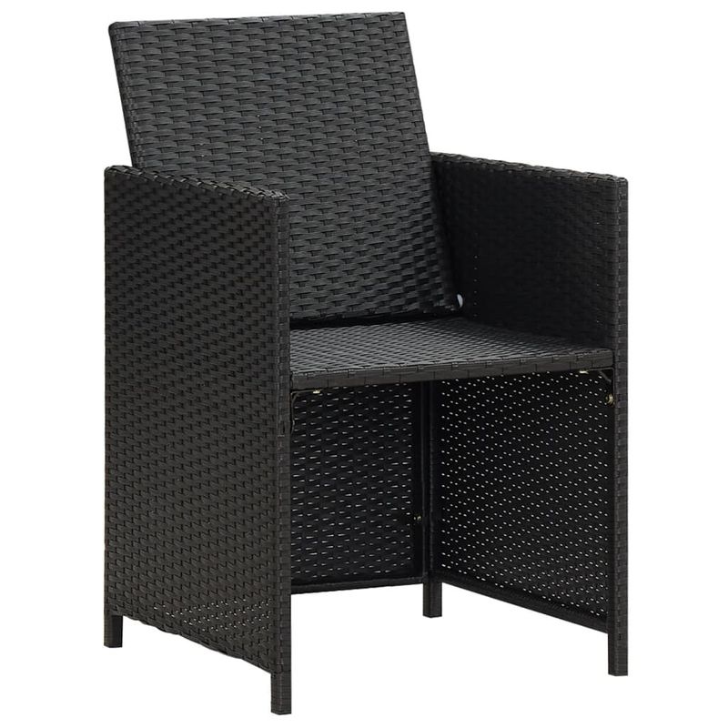 vidaXL-Sedie-da-Giardino-4-pz-in-Polyrattan-Nero