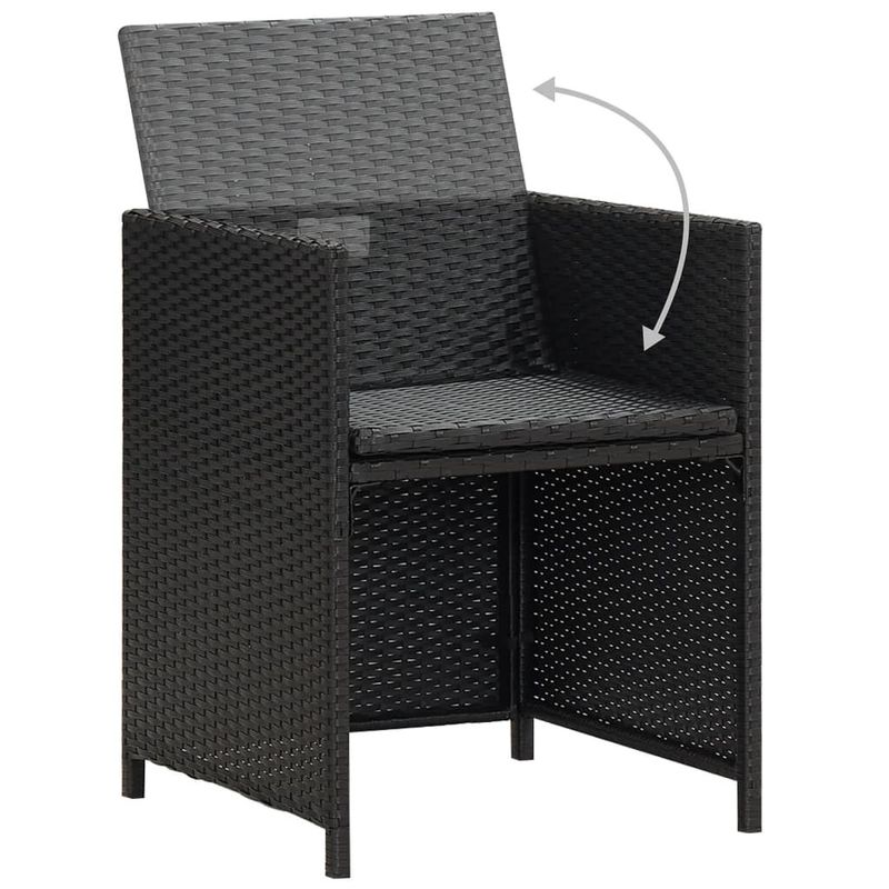 vidaXL-Sedie-da-Giardino-4-pz-in-Polyrattan-Nero