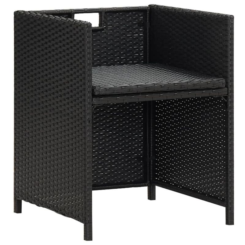 vidaXL-Sedie-da-Giardino-4-pz-in-Polyrattan-Nero