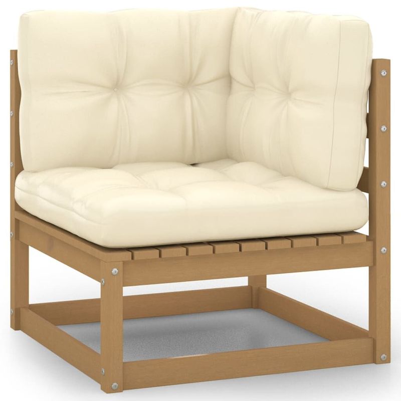 vidaXL-Set-Divani-da-Giardino-8-pz-Cuscini-Miele-in-Massello-di-Pino