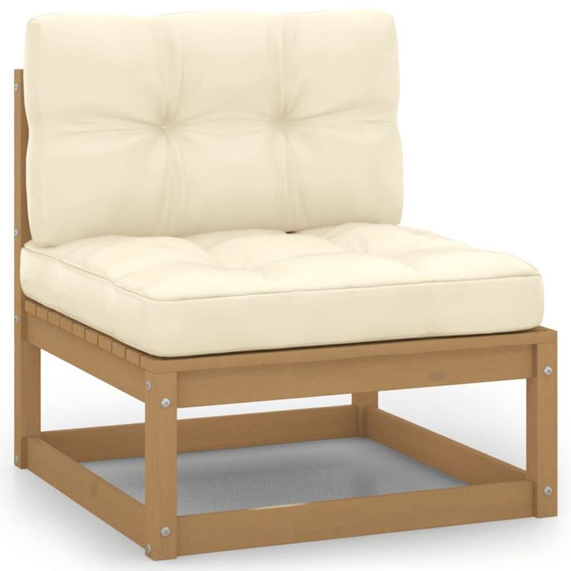 vidaXL-Set-Divani-da-Giardino-8-pz-Cuscini-Miele-in-Massello-di-Pino