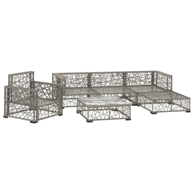 vidaXL-Set-Divani-da-Giardino-6-pz-con-Cuscini-in-Polyrattan-Grigio