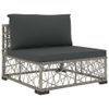 vidaXL-Set-Divani-da-Giardino-6-pz-con-Cuscini-in-Polyrattan-Grigio