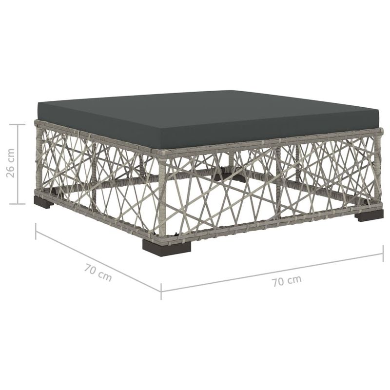 vidaXL-Set-Divani-da-Giardino-6-pz-con-Cuscini-in-Polyrattan-Grigio