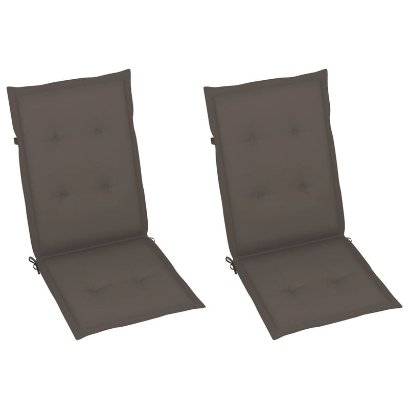 vidaXL-Sedie-da-Giardino-6-pz-e-Cuscini-Grigio-Talpa-Massello-di-Teak