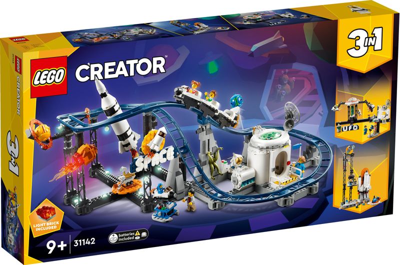 LEGO-Creator-3in1-31142-Montagne-Russe-Spaziali-o-Torre-a-Caduta-o-Giostra-Parco-Giochi-da-Costruire-con-Mattoncini-Luminosi