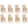 vidaXL-Sedie-Reclinabili-da-Giardino-con-Cuscini-8-pz-Massello-di-Teak