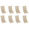 vidaXL-Sedie-Reclinabili-da-Giardino-con-Cuscini-8-pz-Massello-di-Teak