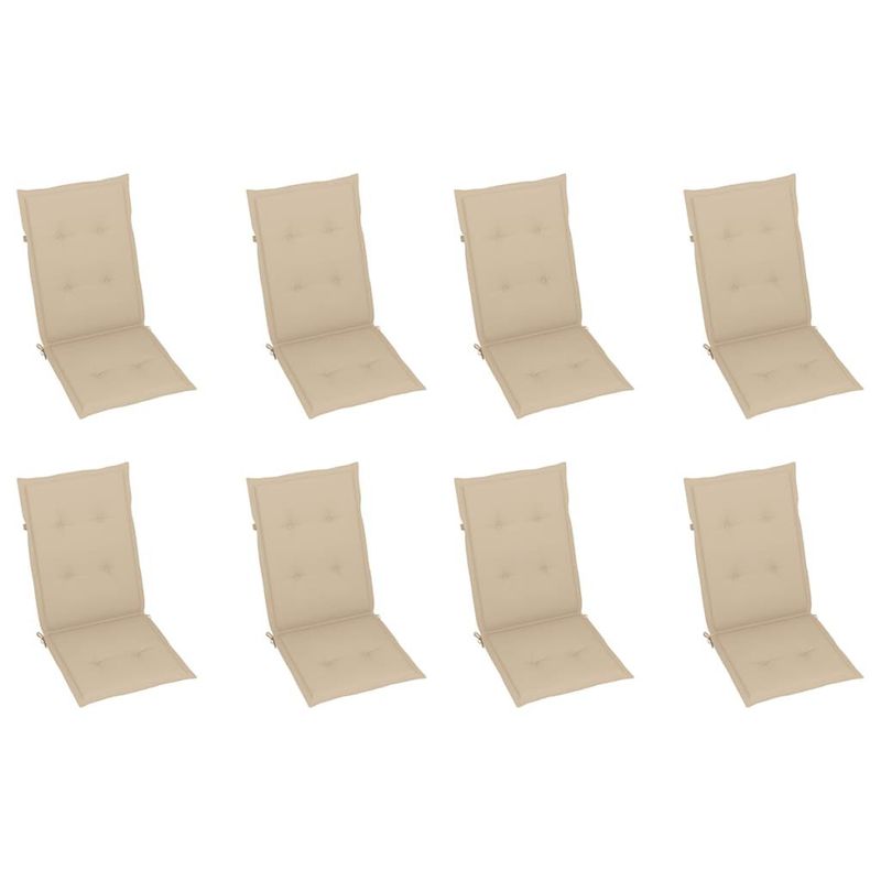 vidaXL-Sedie-Reclinabili-da-Giardino-con-Cuscini-8-pz-Massello-di-Teak