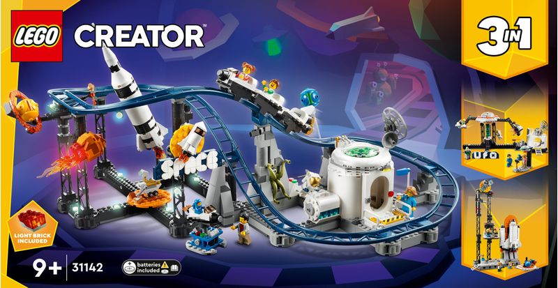 LEGO-Creator-3in1-31142-Montagne-Russe-Spaziali-o-Torre-a-Caduta-o-Giostra-Parco-Giochi-da-Costruire-con-Mattoncini-Luminosi