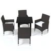 vidaXL-Set-da-Pranzo-per-Giardino-5-pz-con-Cuscini-Polyrattan-Marrone