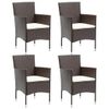 vidaXL-Set-da-Pranzo-per-Giardino-5-pz-con-Cuscini-Polyrattan-Marrone