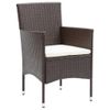 vidaXL-Set-da-Pranzo-per-Giardino-5-pz-con-Cuscini-Polyrattan-Marrone