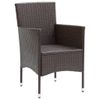 vidaXL-Set-da-Pranzo-per-Giardino-5-pz-con-Cuscini-Polyrattan-Marrone