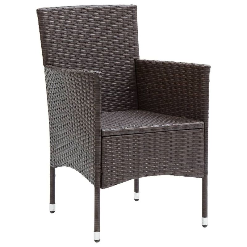 vidaXL-Set-da-Pranzo-per-Giardino-5-pz-con-Cuscini-Polyrattan-Marrone
