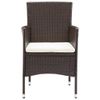 vidaXL-Set-da-Pranzo-per-Giardino-5-pz-con-Cuscini-Polyrattan-Marrone