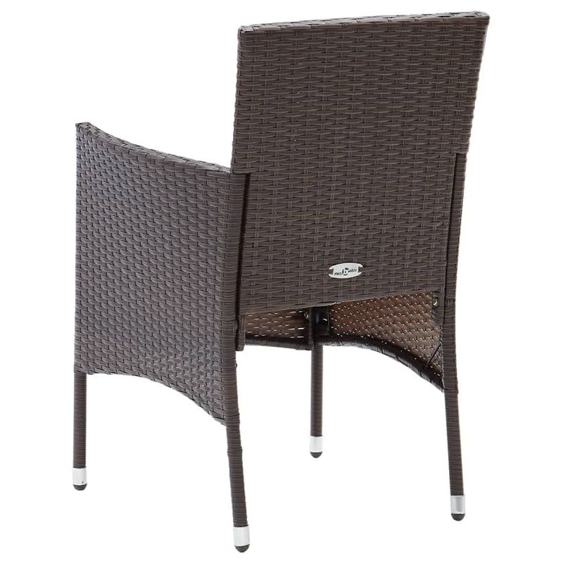 vidaXL-Set-da-Pranzo-per-Giardino-5-pz-con-Cuscini-Polyrattan-Marrone