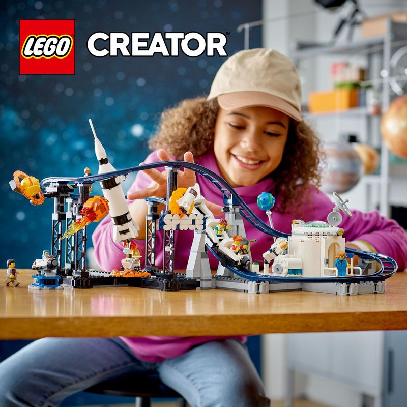 LEGO-Creator-3in1-31142-Montagne-Russe-Spaziali-o-Torre-a-Caduta-o-Giostra-Parco-Giochi-da-Costruire-con-Mattoncini-Luminosi