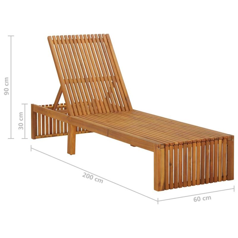vidaXL-Lettino-Prendisole-con-Cuscino-in-Legno-Massello-di-Acacia