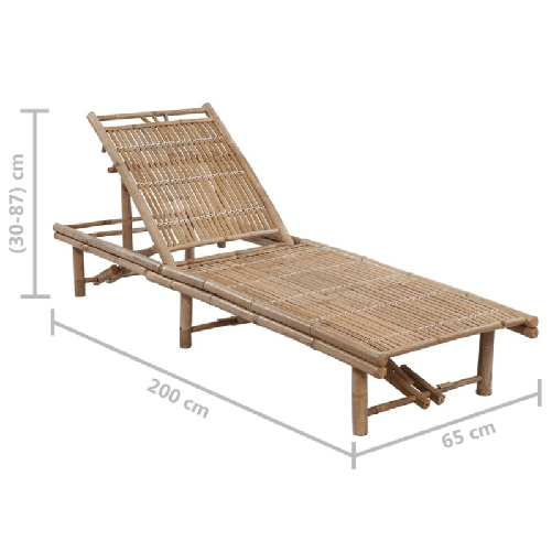 vidaXL-Lettino-Prendisole-da-Giardino-con-Cuscino-in-Bambu