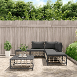 VidaXL Set Divani da Giardino 6 pz con Cuscini Antracite in Polyrattan