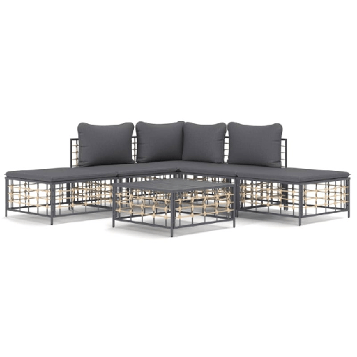 Set-Divani-da-Giardino-6-pz-con-Cuscini-Antracite-in-Polyrattan