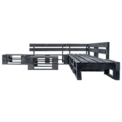 vidaXL-Divani-da-Giardino-su-Pallet-6-pz-Neri-in-Legno