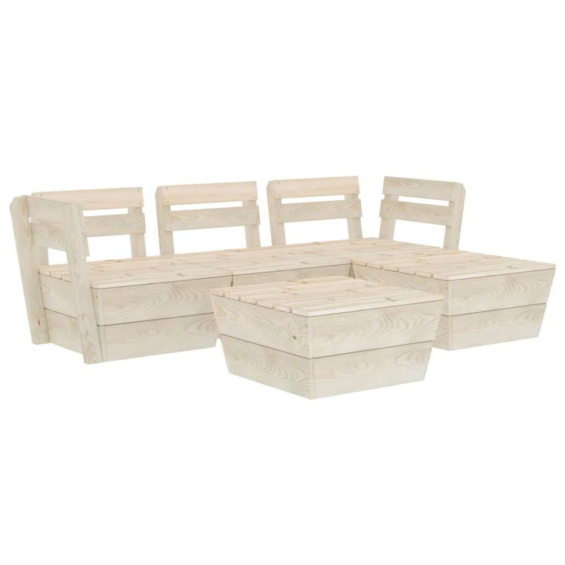 vidaXL-Set-Divani-da-Giardino-su-Pallet-5-pz-in-Legno-Abete-Impregnato