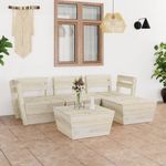 vidaXL-Set-Divani-da-Giardino-su-Pallet-5-pz-in-Legno-Abete-Impregnato