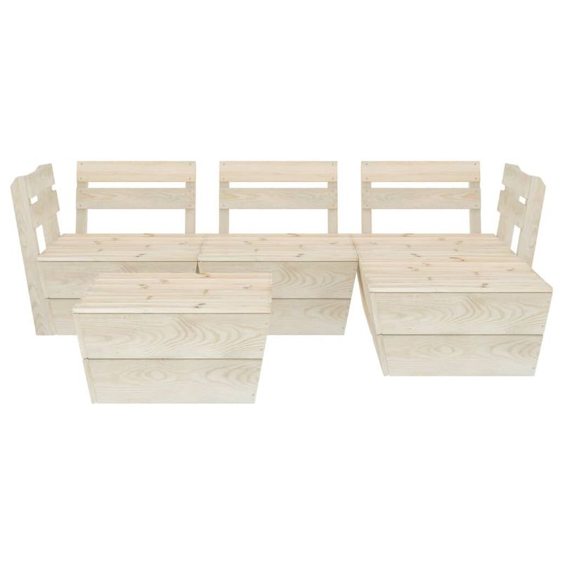 vidaXL-Set-Divani-da-Giardino-su-Pallet-5-pz-in-Legno-Abete-Impregnato