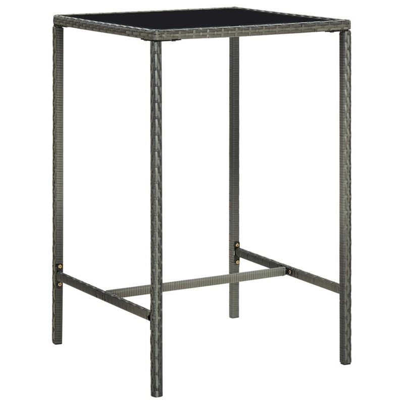 vidaXL-Set-Bar-da-Giardino-3-pz-con-Cuscini-in-Polyrattan-Grigio