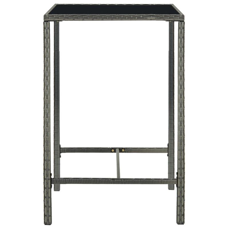 vidaXL-Set-Bar-da-Giardino-3-pz-con-Cuscini-in-Polyrattan-Grigio