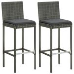 vidaXL-Set-Bar-da-Giardino-3-pz-con-Cuscini-in-Polyrattan-Grigio