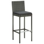 vidaXL-Set-Bar-da-Giardino-3-pz-con-Cuscini-in-Polyrattan-Grigio